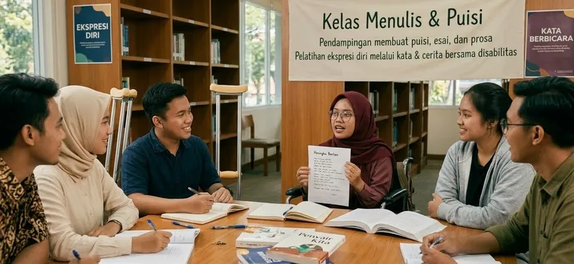 Pelatihan menulis puisi cerita bersama mahasiswa